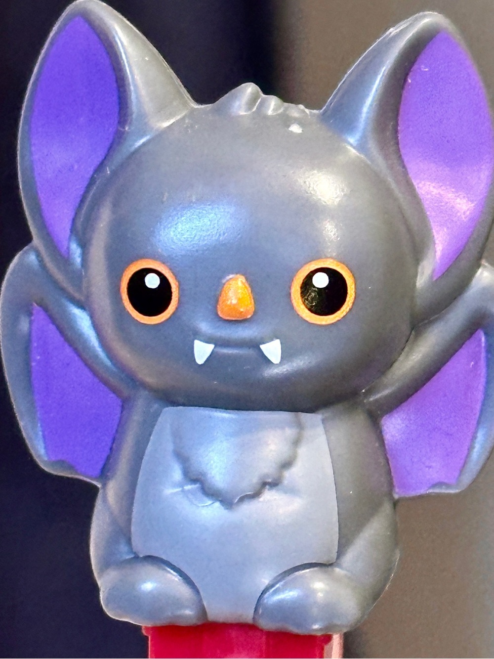 Bat candy PEZ Dispenser Gray Purple Red Collectible Halloween Fall Spooky Season